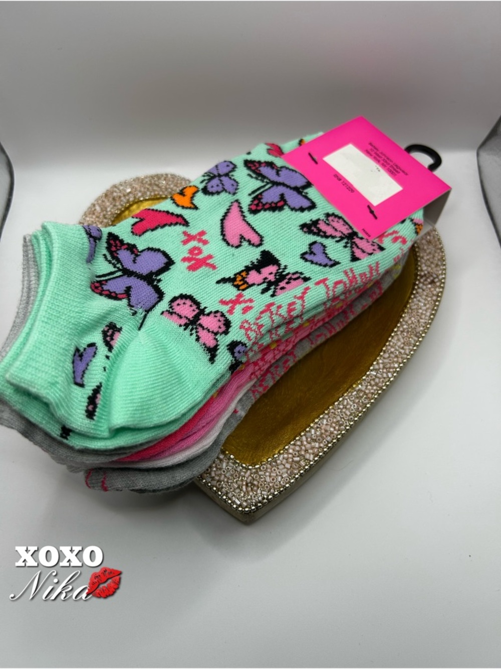 Betsey Johnson 6pc Ankle Socks - Size 5-10